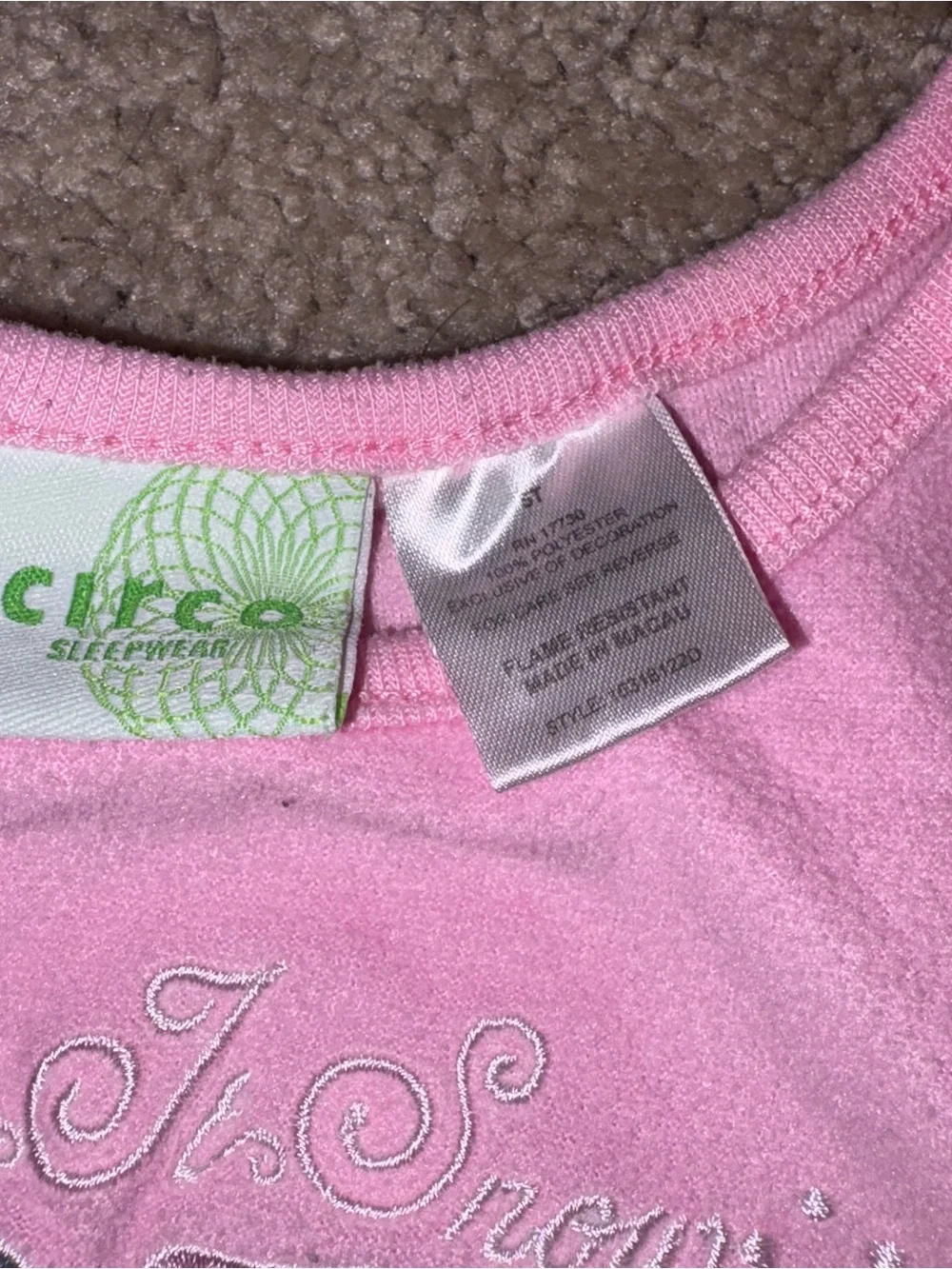 Circo Pink Long-Sleeve Girls Nightgown with Winter Patch Appliqués 5T